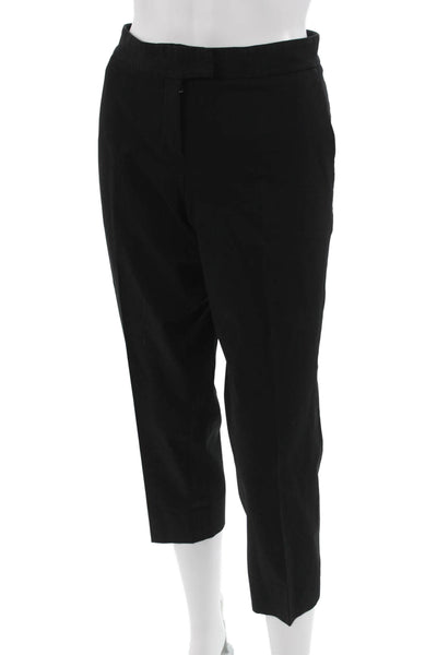 Theory Unisex Ankle Cropped Dress Pants Black Rayon Blend Size 10
