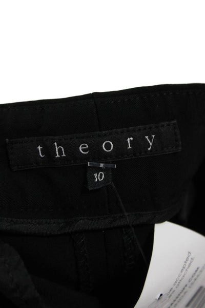 Theory Unisex Ankle Cropped Dress Pants Black Rayon Blend Size 10