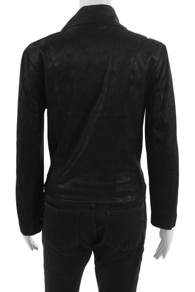 SW3 Bespoke Womens Black Motorcycle Jacket Zip Size M