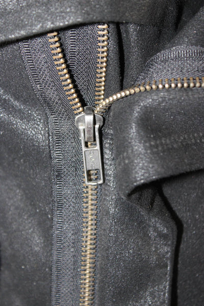 SW3 Bespoke Womens Black Motorcycle Jacket Zip Size M
