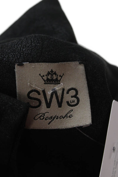 SW3 Bespoke Womens Black Motorcycle Jacket Zip Size M