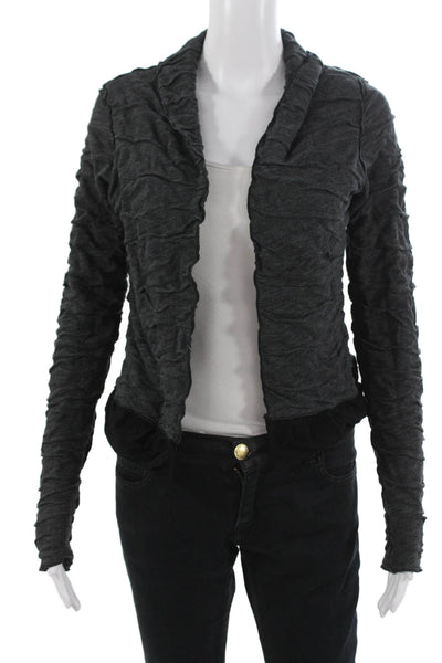 Pete Womens Dark Gray Grunge Long Sleeve Solid Jacket Size M