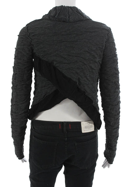 Pete Womens Dark Gray Grunge Long Sleeve Solid Jacket Size M