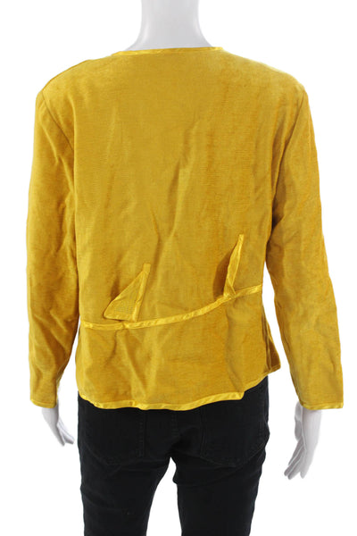 Annikki Karvinen Women Yellow Button Front Cotton Blend Jacket Size S