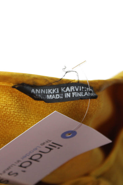 Annikki Karvinen Women Yellow Button Front Cotton Blend Jacket Size S