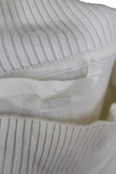 Jonathan Simkhai Unisex Pullover White Mock Neck Long Sleeve Rayon Size XS