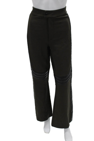 Alp N Rock Women Black Biker Pants Button Front PU Coated 31 Inseam Size M
