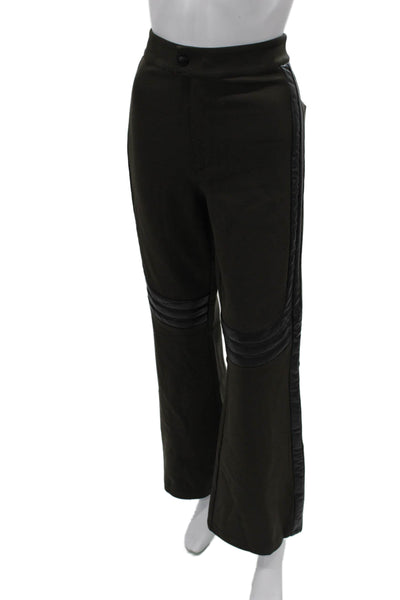 Alp N Rock Women Black Biker Pants Button Front PU Coated 31 Inseam Size M