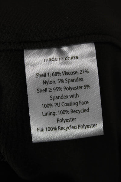 Alp N Rock Women Black Biker Pants Button Front PU Coated 31 Inseam Size M