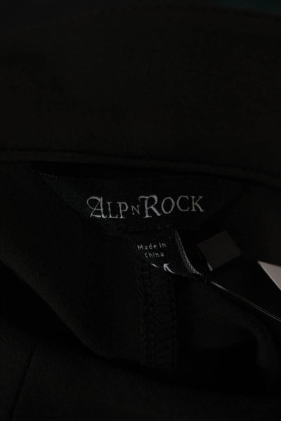 Alp N Rock Women Black Biker Pants Button Front PU Coated 31 Inseam Size M