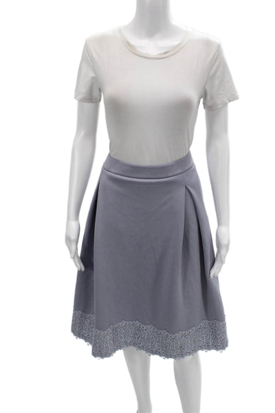 Calvin Klein Womens A-Line Pleated Gray Knee Length Skirt Size 12