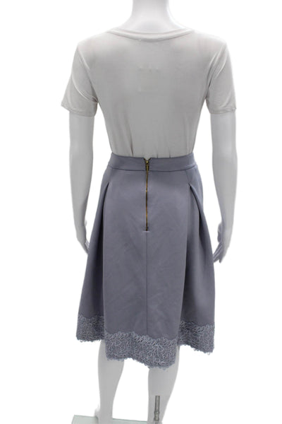 Calvin Klein Womens A-Line Pleated Gray Knee Length Skirt Size 12