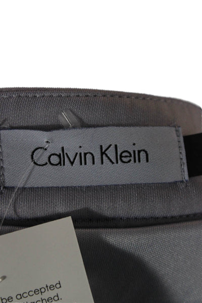 Calvin Klein Womens A-Line Pleated Gray Knee Length Skirt Size 12