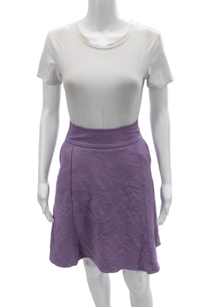 Calvin Klein Womens Purple A-Line Skater Skirt 70% Triacetate Size 8