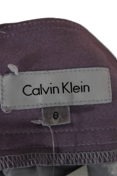 Calvin Klein Womens Purple A-Line Skater Skirt 70% Triacetate Size 8