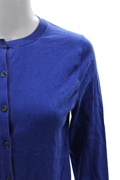 Banana Republic Women Blue Stretch Cotton Cardigan Crewneck Size S