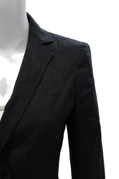 Banana Republic Womens Dark Blue Wool Blazer Collared Button Long Sleeve Size 6