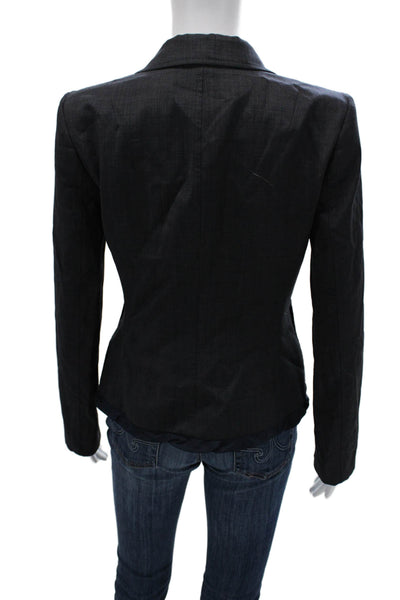 Banana Republic Womens Dark Blue Wool Blazer Collared Button Long Sleeve Size 6