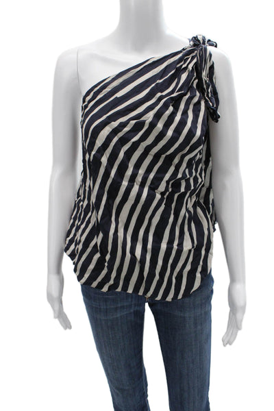 Zara Women Black Striped Sleeveless Viscose Blouse Size S