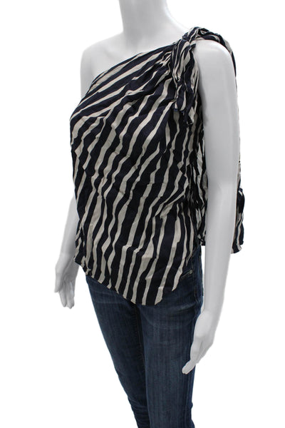 Zara Women Black Striped Sleeveless Viscose Blouse Size S