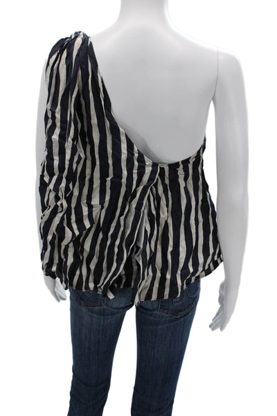 Zara Women Black Striped Sleeveless Viscose Blouse Size S