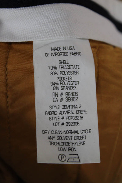 Theory Womens Dress Pants Tan Hook & Eye 32 Inseam Size 0
