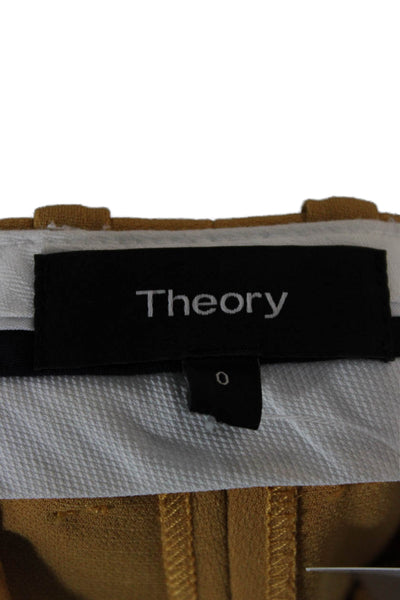 Theory Womens Dress Pants Tan Hook & Eye 32 Inseam Size 0