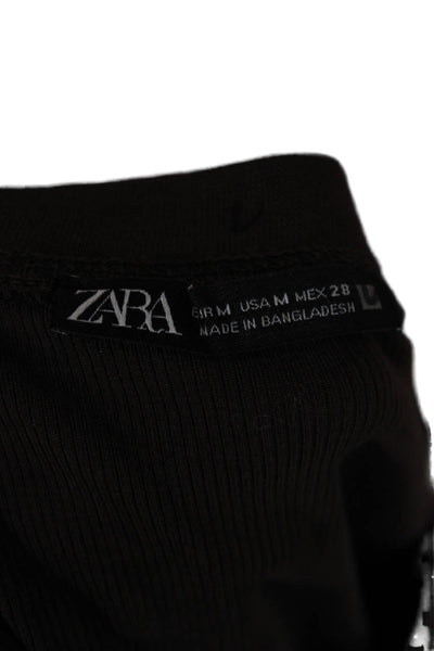 Zara Women Basic Brown Long Sleeve T-Shirt Size M