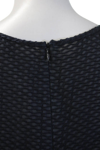 Piazza Sempione Women Sheath Dress Dark Blue Geometric Sleeveless Size 42