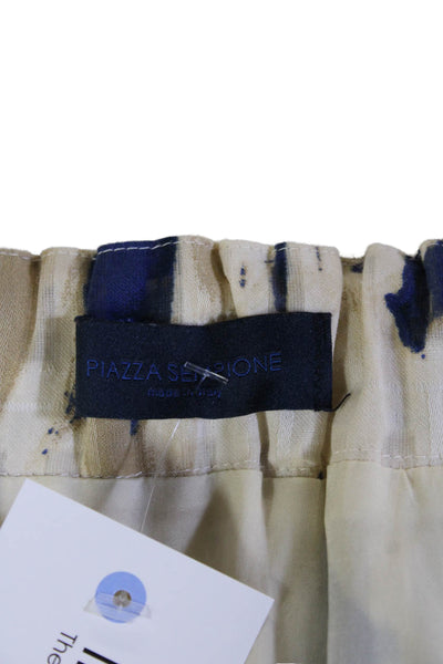 Piazza Sempione Women Wrap Skirt Beige Cotton Graphic Print Mini Size 40