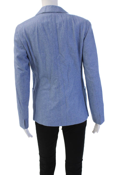 Akris Punto Unisex Blue Cashmere Blend Button Blazer Sleeve Size 6
