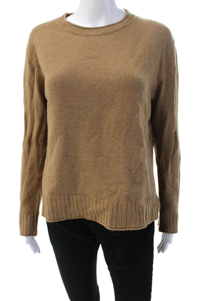 Jenni Kayne Unisex Pullover Sweater Brown Crew Neck Cashmere Wool Blend Size S