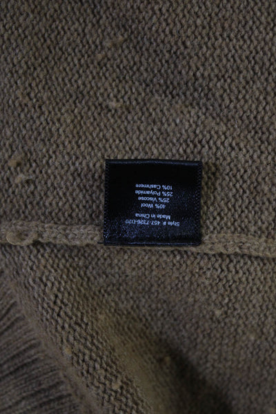 Jenni Kayne Unisex Pullover Sweater Brown Crew Neck Cashmere Wool Blend Size S