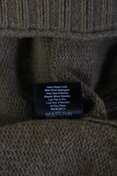 Jenni Kayne Unisex Pullover Sweater Brown Crew Neck Cashmere Wool Blend Size S