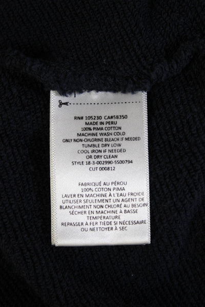 Joie Womens Basic Crew Neck Short Sleeve Dark Blue Cotton T-Shirt Size S