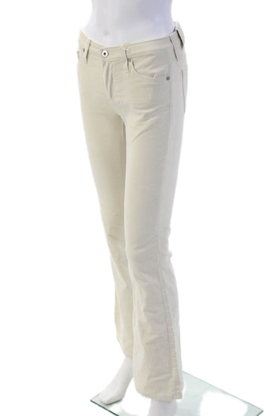 AG Adriano Goldschmied Womens Beige Low Rise Jeans 30 Inseam Size 24