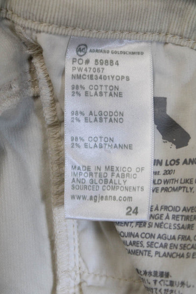 AG Adriano Goldschmied Womens Beige Low Rise Jeans 30 Inseam Size 24