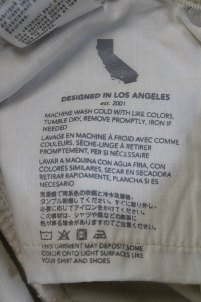 AG Adriano Goldschmied Womens Beige Low Rise Jeans 30 Inseam Size 24
