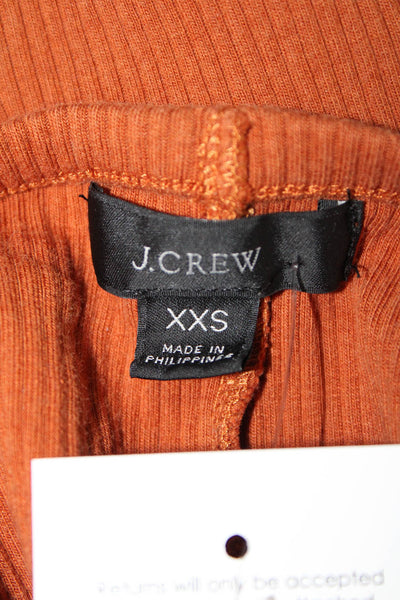 J Crew Womens Cropped High Neck Tank Orange Rayon Blend Size 2XS