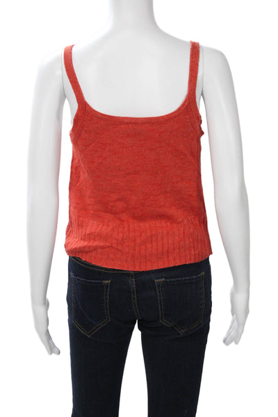 Banana Republic Women Red Cropped Camisole V-Neck Ramie Rayon Size XS