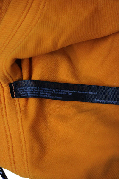 Out From Under Women Cropped Tank Square Neck Orange Nylon Elastane Size XS