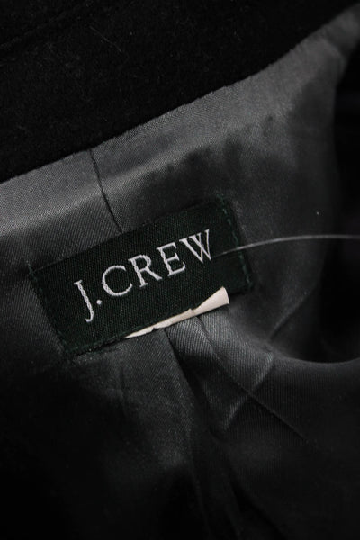 J Crew Womens Black Classic Collared Overcoat Button Long Sleeve Size S