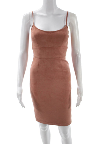 BCBGMAXAZRIA Women Bodycon Sheath Dress Brown Sleeveless Round Neck Size 2XS