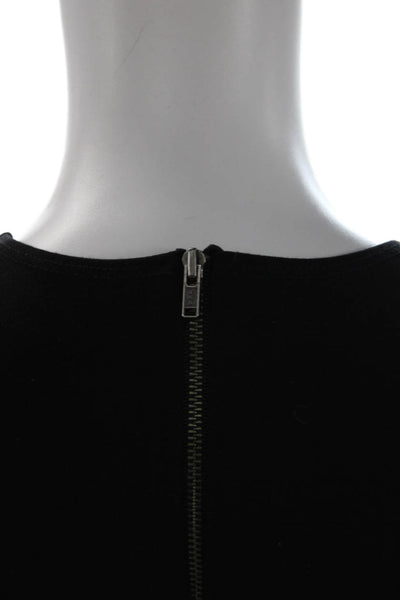 Mason Women Sleeveless Lambskin Snake Print Top Zip Round Neck Size 2
