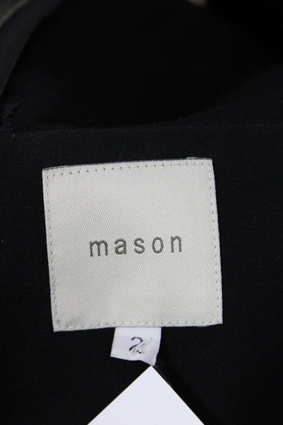 Mason Women Sleeveless Lambskin Snake Print Top Zip Round Neck Size 2