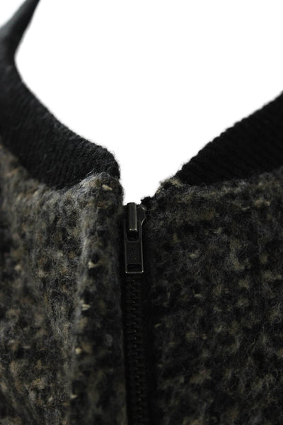 Thakoon Addition Womens Bomber Jacket Dark Gray Zip Crew Neck Army Size 2