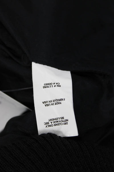 Thakoon Addition Womens Bomber Jacket Dark Gray Zip Crew Neck Army Size 2