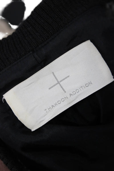 Thakoon Addition Womens Bomber Jacket Dark Gray Zip Crew Neck Army Size 2