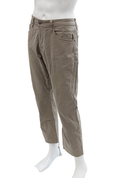 AG Adriano Goldschmied Mens Chino Khakis Beige Cropped Ankle Button Size 34