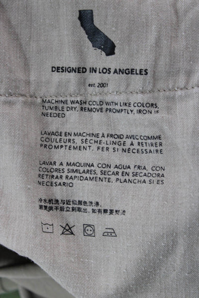 AG Adriano Goldschmied Mens Chino Khakis Beige Cropped Ankle Button Size 34
